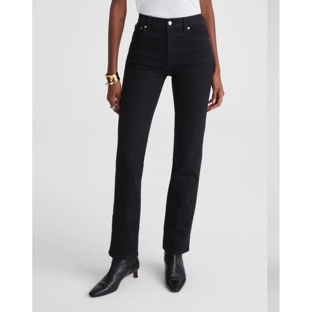 Madewell NWT The Longline Straight Jean‎ Black Frost Comfort Stretch Size 27
